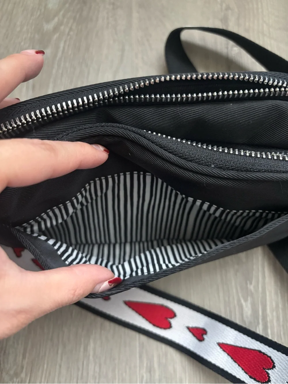 Brighton Black Love Patch Crossbody with Heart-Accent Strap